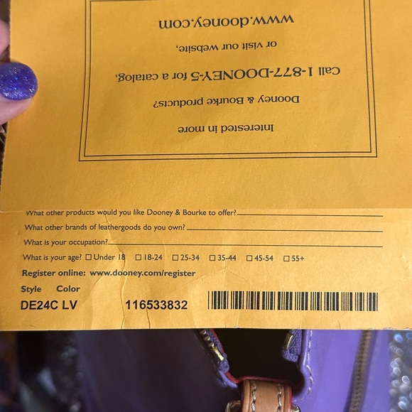 EUC Dooney & Bourke Dillon Double Pocket Satchel Crossbody in Lavender. - Picture 9 of 13